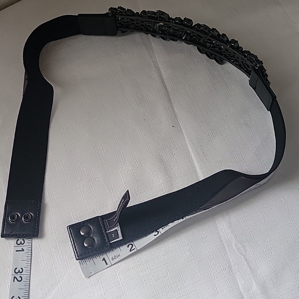 BCBGMaxAzria Black Beaded Women's Belt - Picture 5 of 6